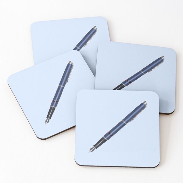 Item preview, Kawaii Happy Blue Fountain Pen Stationery Art designed and sold by Designs By Amber.