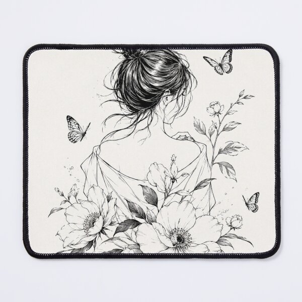 Item preview, Elegant Floral Line Art Woman designed and sold by DaryaArtFrance.