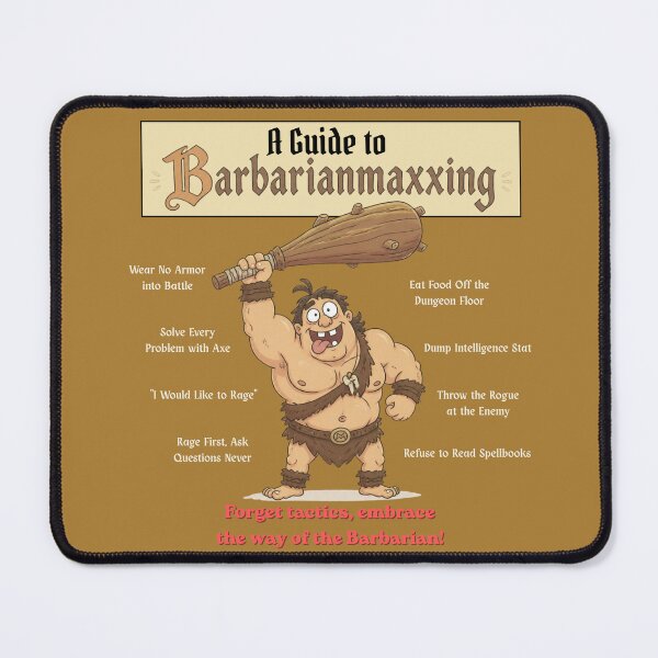 Item preview, A Guide to Barbarianmaxxing (Dark Edition) - DND RPG Meme designed and sold by Dice_Goblin_Studio.