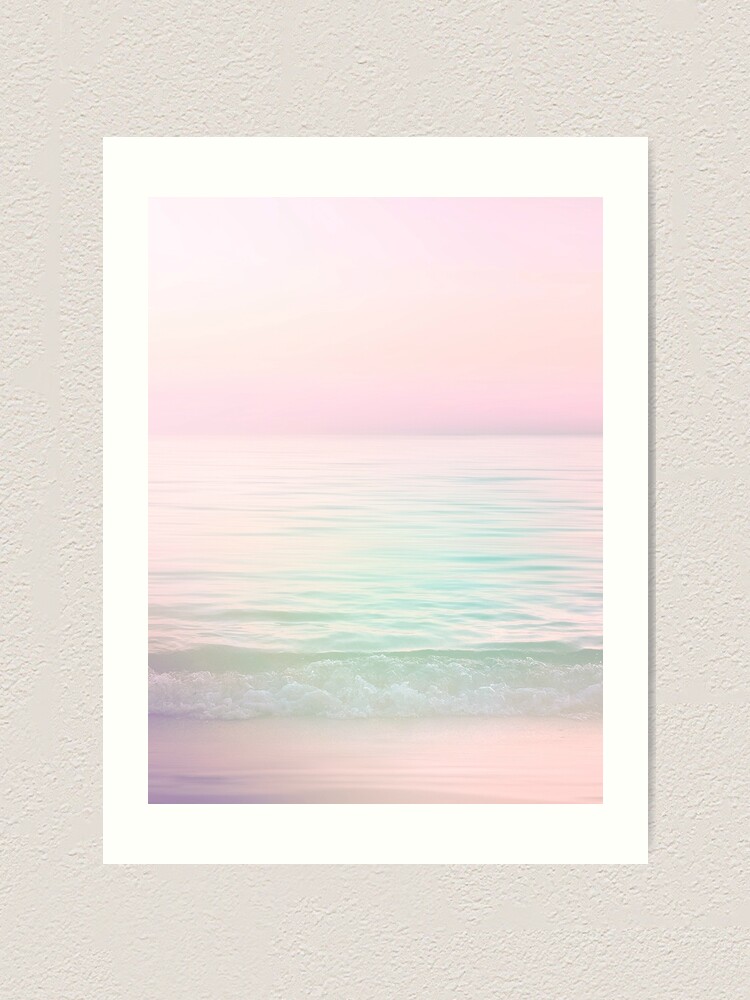 Lámina artística «Paisaje marino en colores pastel con sueños #buyart  #pastelvibes» de Dominiquevari | Redbubble