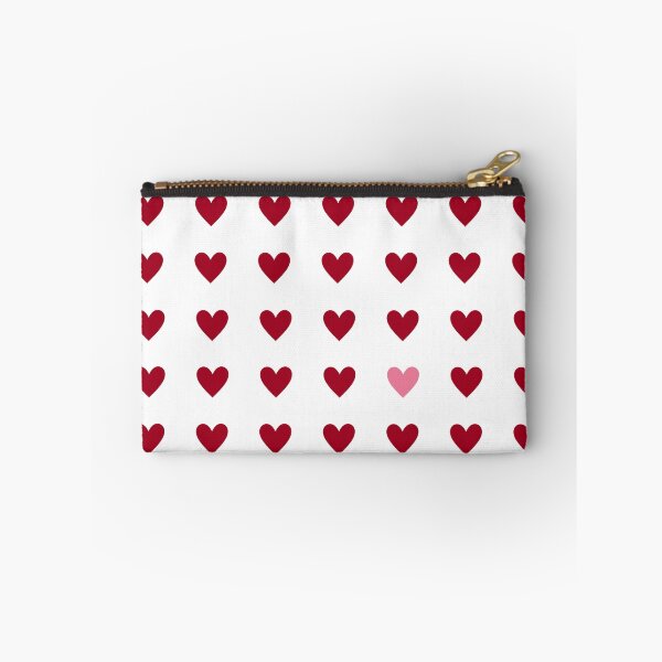 Item preview, Cute Red and Pink Hearts Grid Minimalist White Pattern Preppy Vibe with Pop of Pink designed and sold by Mypixieart.