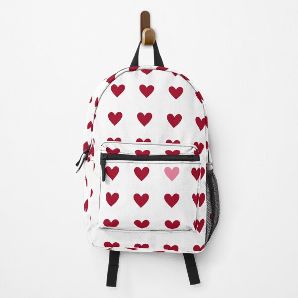 Item preview, Cute Red and Pink Hearts Grid Minimalist White Pattern Preppy Vibe with Pop of Pink designed and sold by Mypixieart.