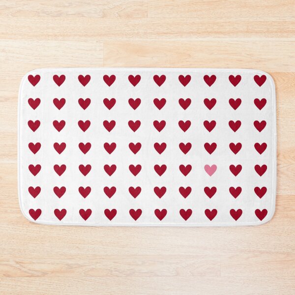 Item preview, Cute Red and Pink Hearts Grid Minimalist White Pattern Preppy Vibe with Pop of Pink designed and sold by Mypixieart.