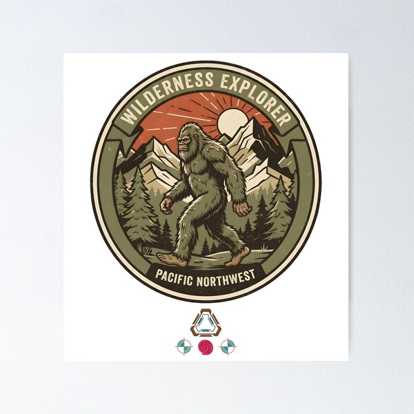 Item preview, Vintage Bigfoot Wilderness Explorer Patch - Sasquatch  designed and sold by Whimsy Trail Co.