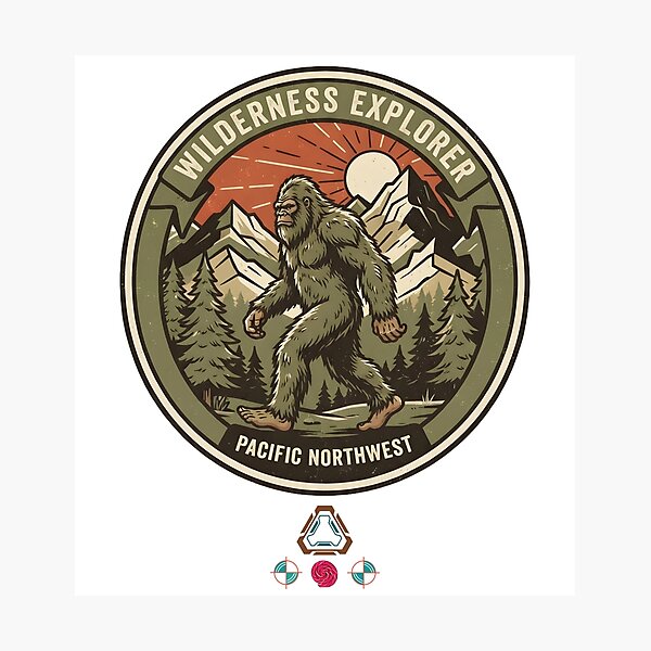 Item preview, Vintage Bigfoot Wilderness Explorer Patch - Sasquatch  designed and sold by Whimsy Trail Co.