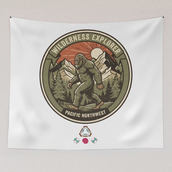 Item preview, Vintage Bigfoot Wilderness Explorer Patch - Sasquatch  designed and sold by Whimsy Trail Co.