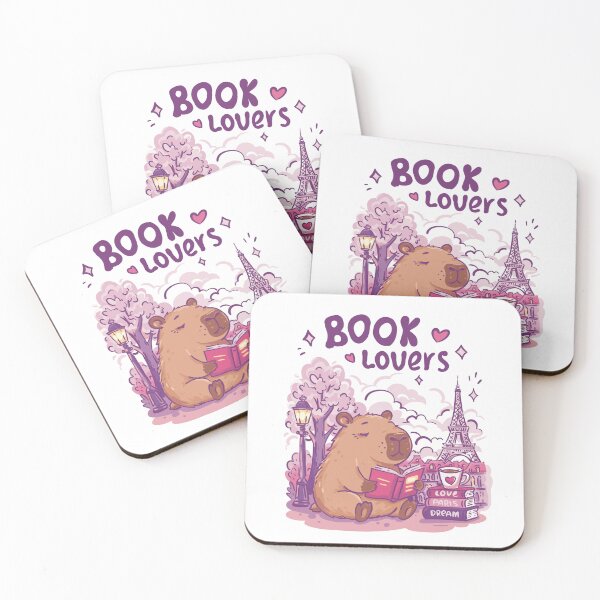 Item preview, Capybara reading book, book lovers club, print designed and sold by NatalkaP.