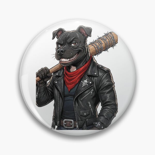 Item preview, Negan Bully - Badass Biker Pitbull with Barbed Wire Bat designed and sold by OneShot Labs.