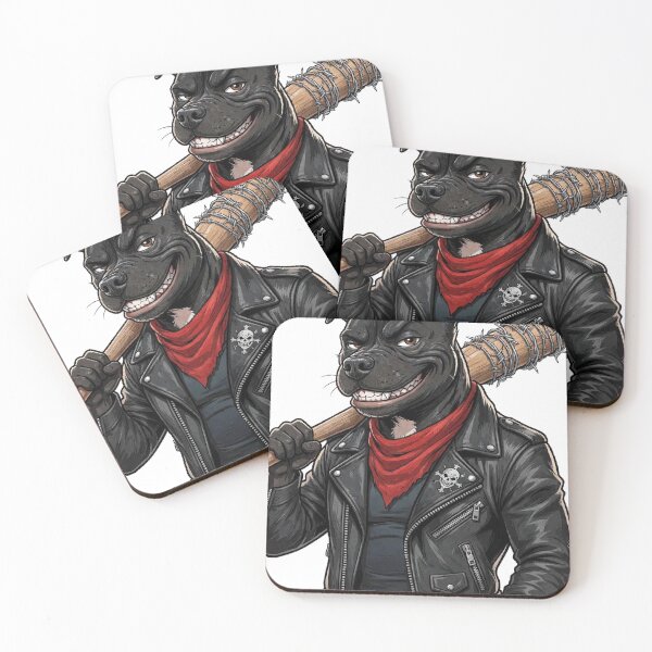 Item preview, Negan Bully - Badass Biker Pitbull with Barbed Wire Bat designed and sold by OneShot Labs.