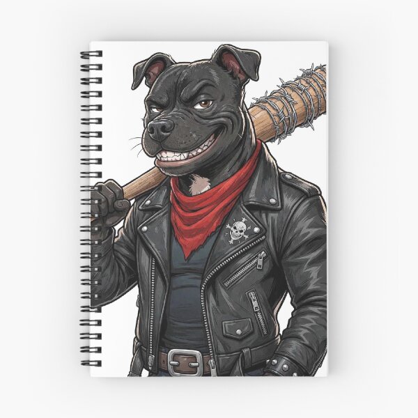 Item preview, Negan Bully - Badass Biker Pitbull with Barbed Wire Bat designed and sold by OneShot Labs.