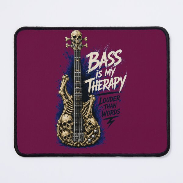 Item preview, Bass Is My Therapy - Skull Electric Bass Guitar Heavy Metal Art designed and sold by Evelashop.