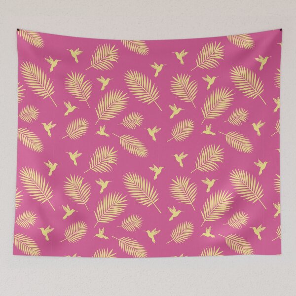 Item preview, Exotic hummingbird and palm leaves seamless pattern designed and sold by ingapv.