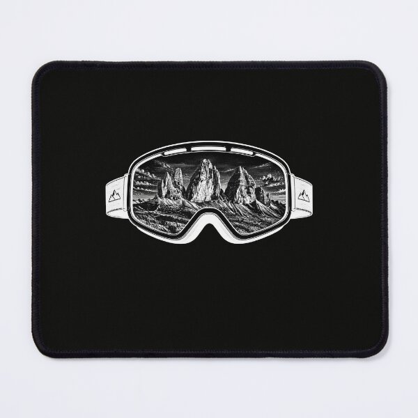 Item preview, Tre Cime di Lavaredo Ski Goggles B&W - Retro Dolomites Sunset Mountain Reflection designed and sold by SlothcoreVibes.