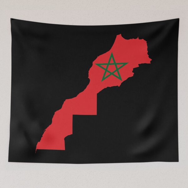 Item preview, Flag Map of Morocco designed and sold by DreamBrushy.