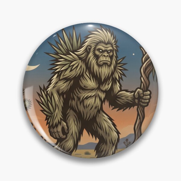 Item preview, Yucca Man - Vintage Mojave Desert Cryptid National Park Badge designed and sold by ElNiro.