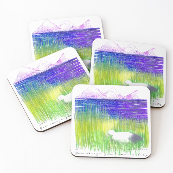 Item preview, Colourful Albatross Ocean Landscape - Chalk Drawing designed and sold by Lenka Draws.