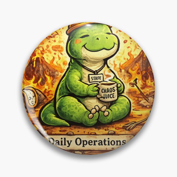 Item preview, Chaos Coordinator - Cute Funny Dinosaur Working Through The Madness Sticker designed and sold by Saniyamirza07.