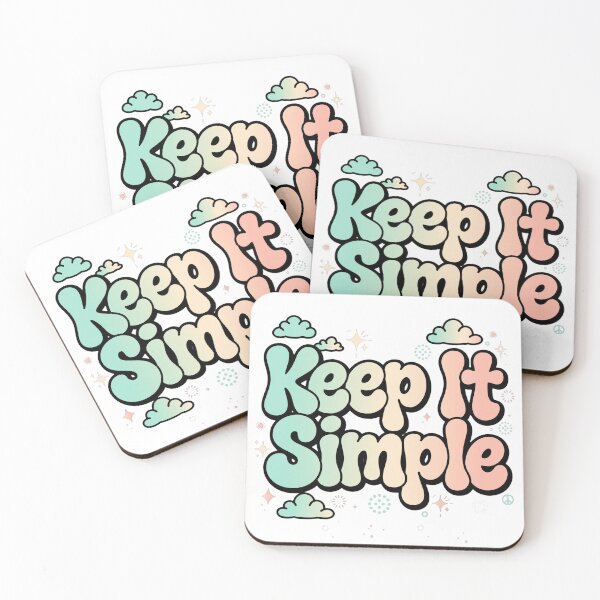Item preview, Keep It Simple Pastel Mint Peach Clouds Retro Typography Quote designed and sold by AuraVibesArts .