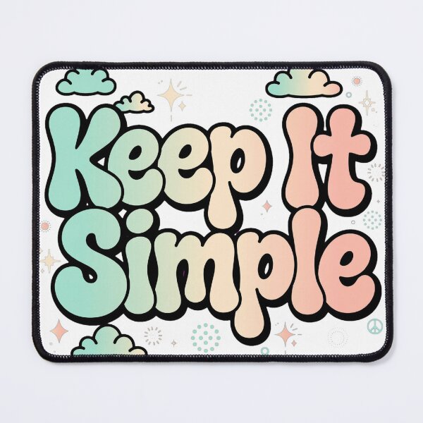 Item preview, Keep It Simple Pastel Mint Peach Clouds Retro Typography Quote designed and sold by AuraVibesArts .