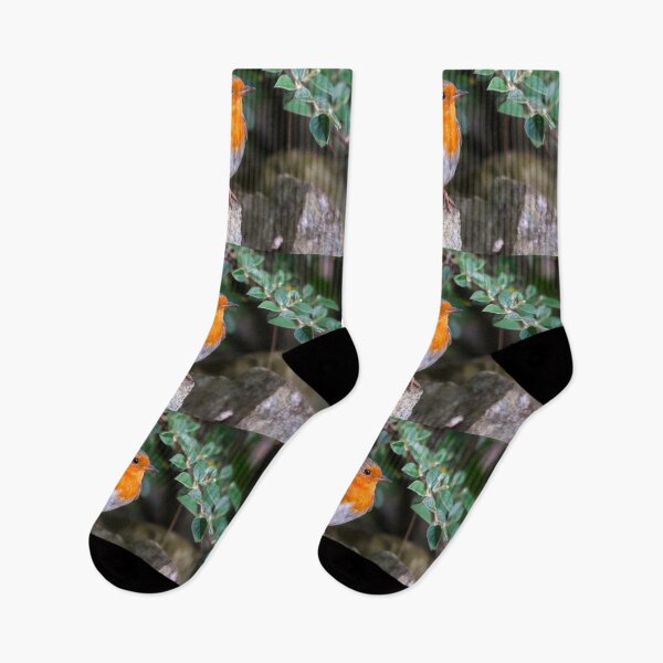 Item preview, European Robin Perched Among Green Leaves designed and sold by Shanguai.
