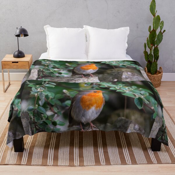 Item preview, European Robin Perched Among Green Leaves designed and sold by Shanguai.