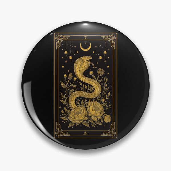 Item preview, Celestial Snake Tarot Card - Gold Botanical Floral designed and sold by NEXTFORMSTUDIO.