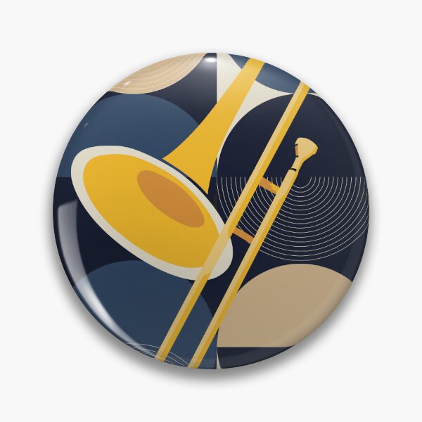 Item preview, Bauhaus Trombone Art | Abstract Brass Instrument Print | Mid-Century Modern Jazz Print | Minimalist Music Decor designed and sold by Studio pod Burom.