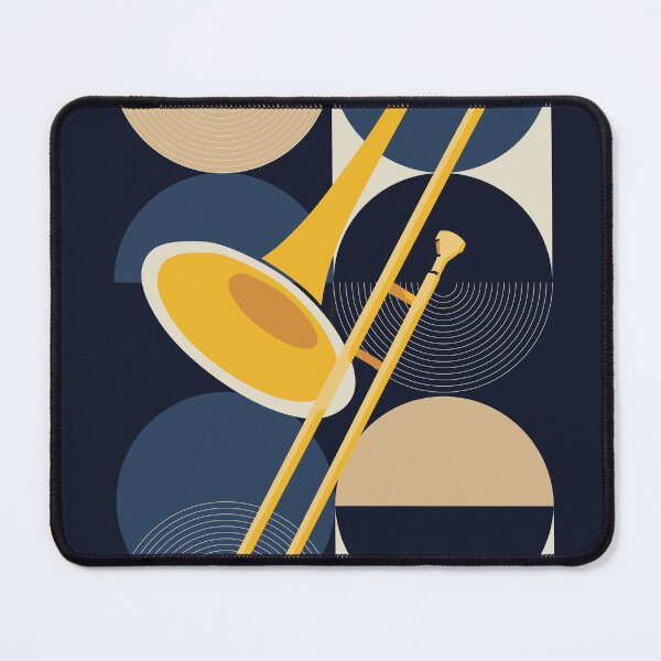 Item preview, Bauhaus Trombone Art | Abstract Brass Instrument Print | Mid-Century Modern Jazz Print | Minimalist Music Decor designed and sold by Studio pod Burom.