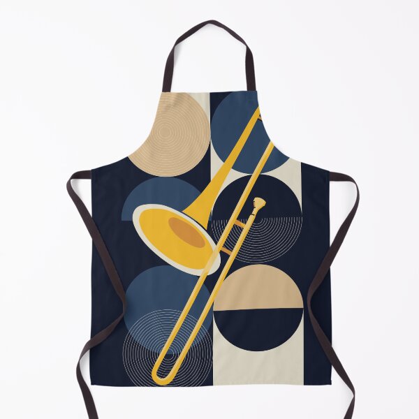 Item preview, Bauhaus Trombone Art | Abstract Brass Instrument Print | Mid-Century Modern Jazz Print | Minimalist Music Decor designed and sold by Studio pod Burom.