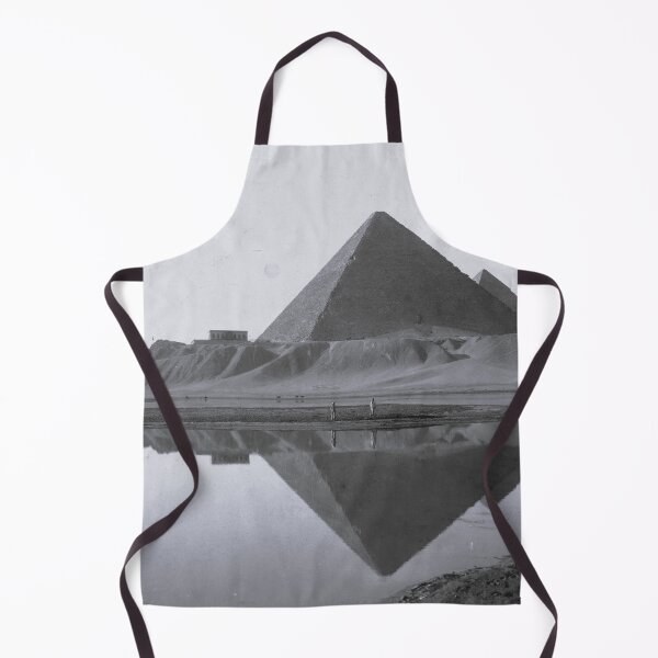 Item preview, Water reflection, Egyptian pyramids on the River Nile, Giza, Egypt black and white photograph art print designed and sold by Astrid Arkhangelsky.