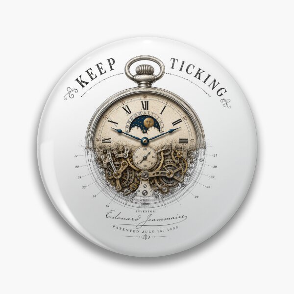 Item preview, Keep Ticking – Vintage Pocket Watch Patent Art designed and sold by thepatentstudio.