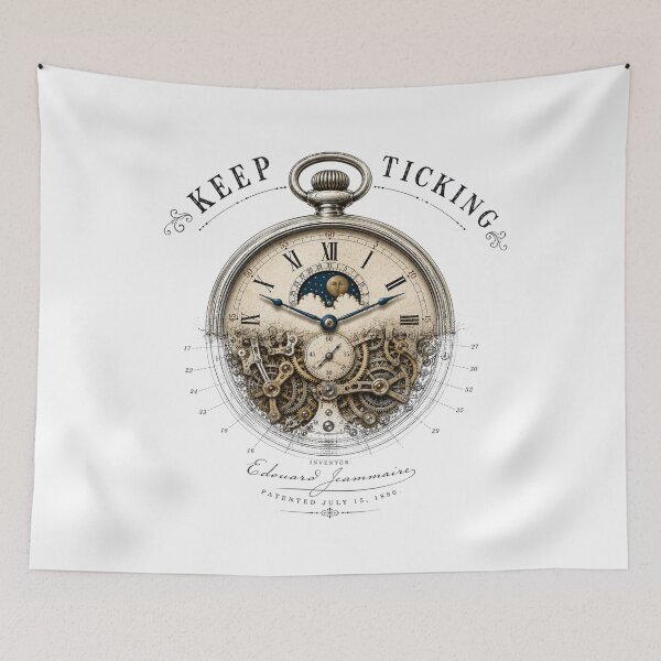 Item preview, Keep Ticking – Vintage Pocket Watch Patent Art designed and sold by thepatentstudio.