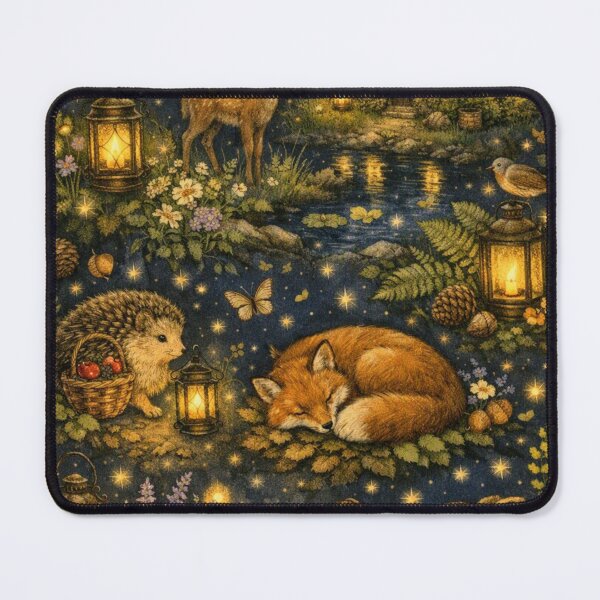 Item preview, Nighttime Woodland Cottagecore – Moonlit Forest Harmony Pattern designed and sold by Shadowframe Studios.
