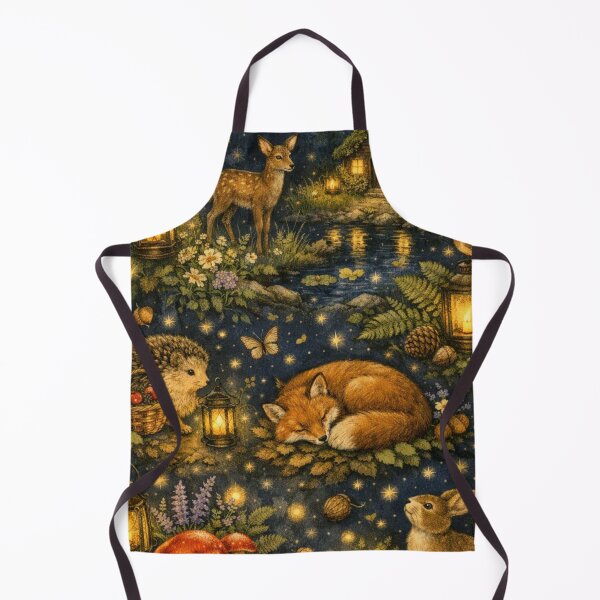 Item preview, Nighttime Woodland Cottagecore – Moonlit Forest Harmony Pattern designed and sold by Shadowframe Studios.