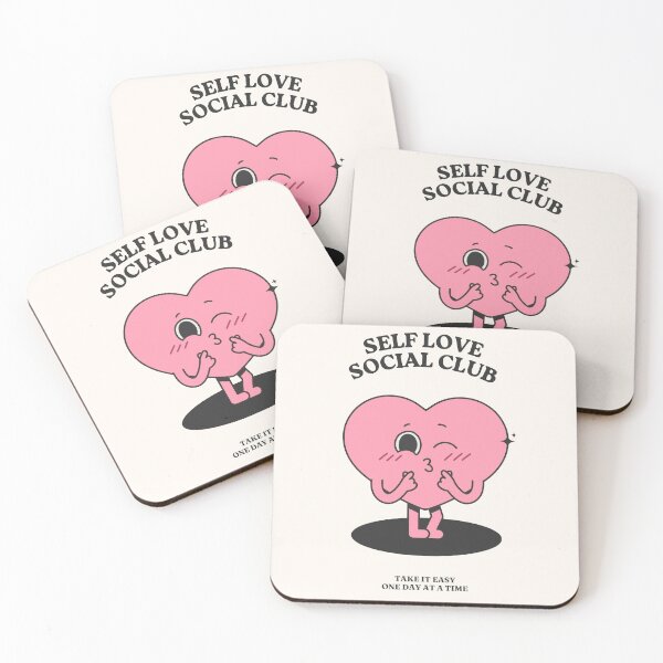 Item preview, Self Love Social Club – Cute Pink Heart Motivational Design designed and sold by NicoleBellal.