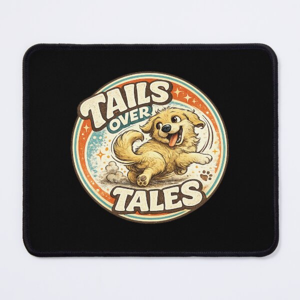 Item preview, Tails Over Tales Funny Dog Typography designed and sold by PunchDrop.