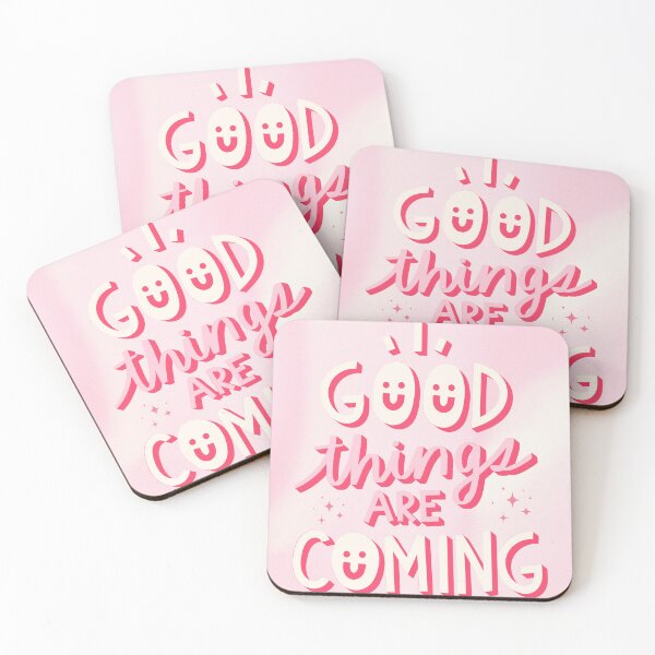 Item preview, Good Things Are Coming – Pink Retro Positive Quote designed and sold by NicoleBellal.
