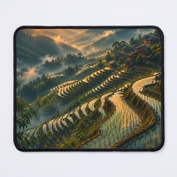 Item preview, Longji Rice Terraces China Vintage Travel Poster No. 255 | Retro Wall Art designed and sold by bauschberts.