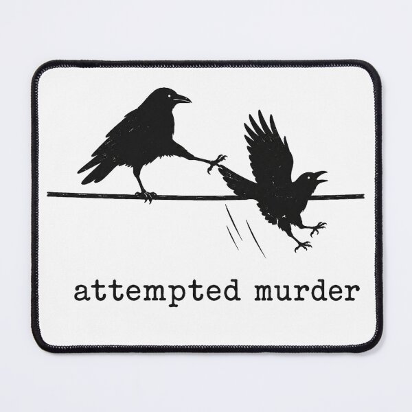 Item preview, Crow Humor Minimalist Attempted Murder T-Shirt for Dark Comedy Fans designed and sold by RickE.
