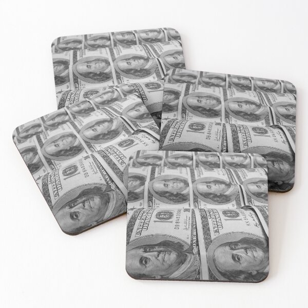 Item preview, Rolling in the Benjamins U.S. mint one hundred dollar bill sheet black and white photograph print designed and sold by Astrid Arkhangelsky.
