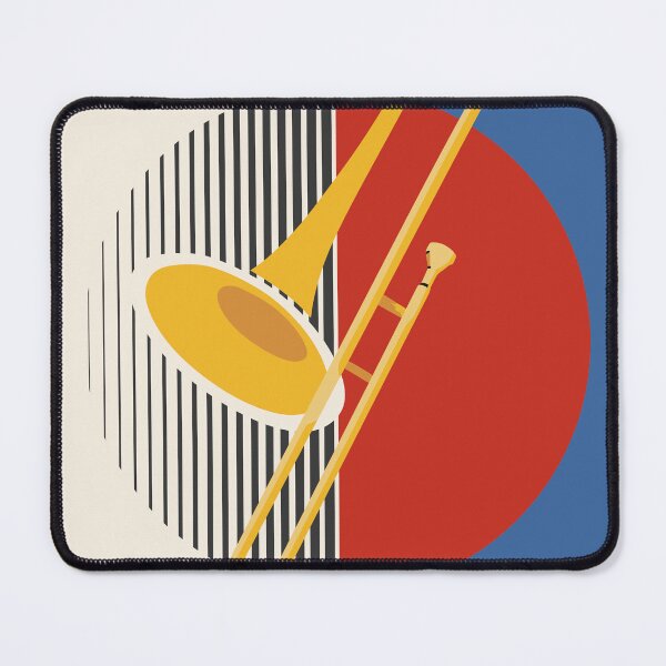 Item preview, Bauhaus Trombone Print | Minimalist Brass Instrument Art | Mid-Century Modern Music Print | Abstract Jazz Decor designed and sold by Studio pod Burom.