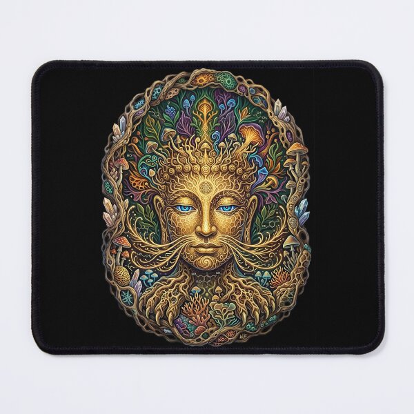 Item preview, Psychedelic Forest Spirit - Visionary Botanical Oval Art designed and sold by Neurotik Labs.