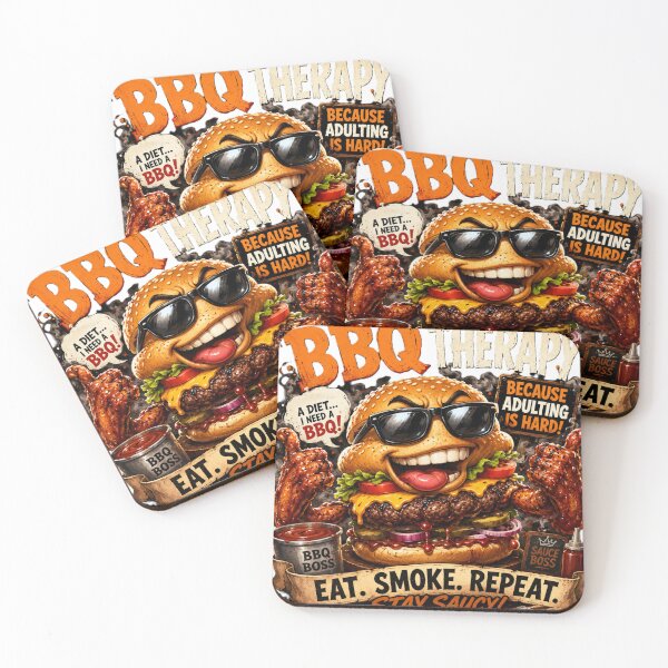 Item preview, BBQ Therapy - Funny Burger Adulting Is Hard BBQ Lover Quote  designed and sold by Visual Chillout by GP .