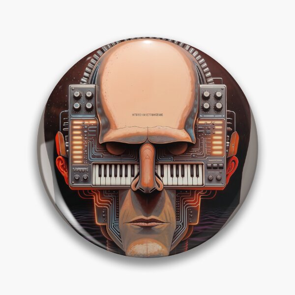 Item preview, analog robot head in retro-futuristic style designed and sold by Mike Kiev art.