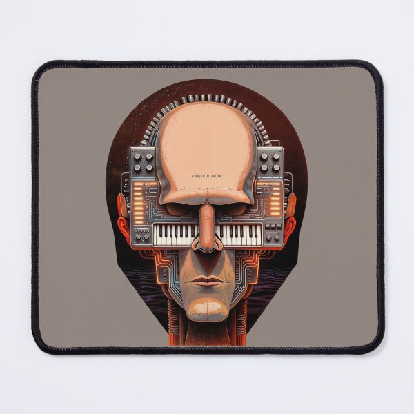 Item preview, analog robot head in retro-futuristic style designed and sold by Mike Kiev art.