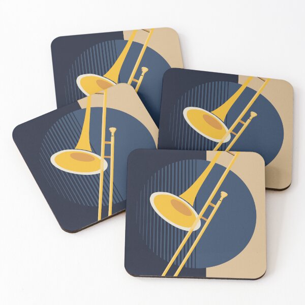 Item preview, Bauhaus Trombone Print | Mid-Century Modern Brass Instrument Art | Minimalist Jazz Decor | Abstract Music Print designed and sold by Studio pod Burom.