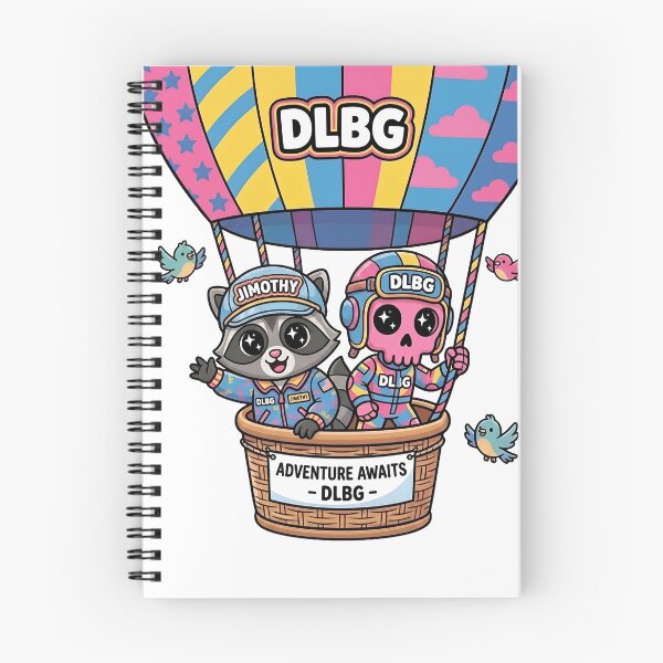 Item preview, DLBG Pink Skull & Jimothy Raccoon Hot Air Balloon Adventure designed and sold by DLBG-STORE.