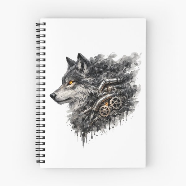 Item preview, Mechanical Smoke Wolf - Cyberpunk Steampunk Wolf designed and sold by teemix.