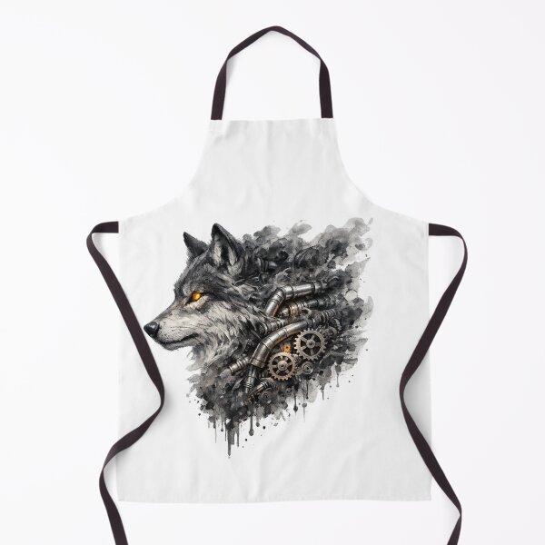 Item preview, Mechanical Smoke Wolf - Cyberpunk Steampunk Wolf designed and sold by teemix.
