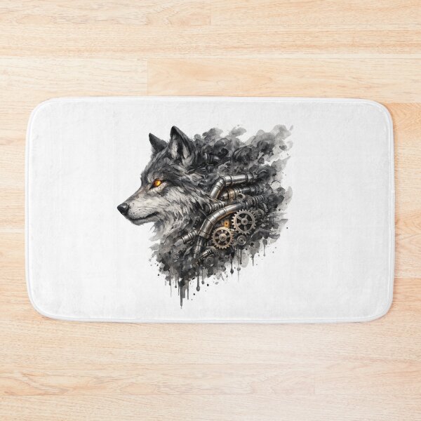 Item preview, Mechanical Smoke Wolf - Cyberpunk Steampunk Wolf designed and sold by teemix.
